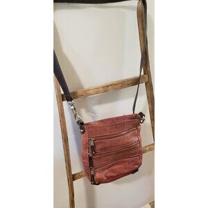 Vintage Danier Leather Shoulder Bag Small Messenger Style with Three Zippers